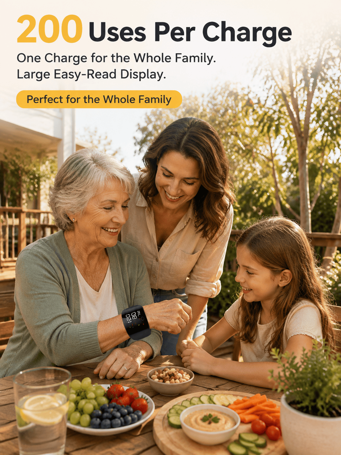 Large Screen Digital Wrist Blood Pressure Meter with Voice Prompt