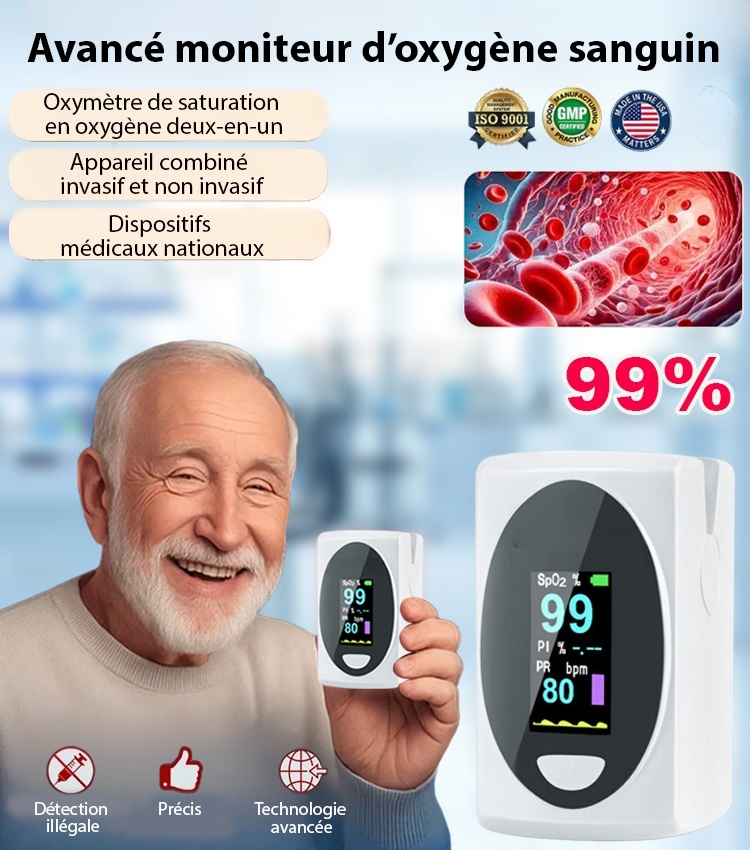 Oxymètre de Pouls de Qualité Clinique : Votre Saturation en Oxygène avec Précision Absolue