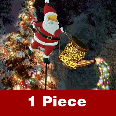 New Santa Claus Lantern Solar-Powered Light-Up Hollowed-Out Water Bottle