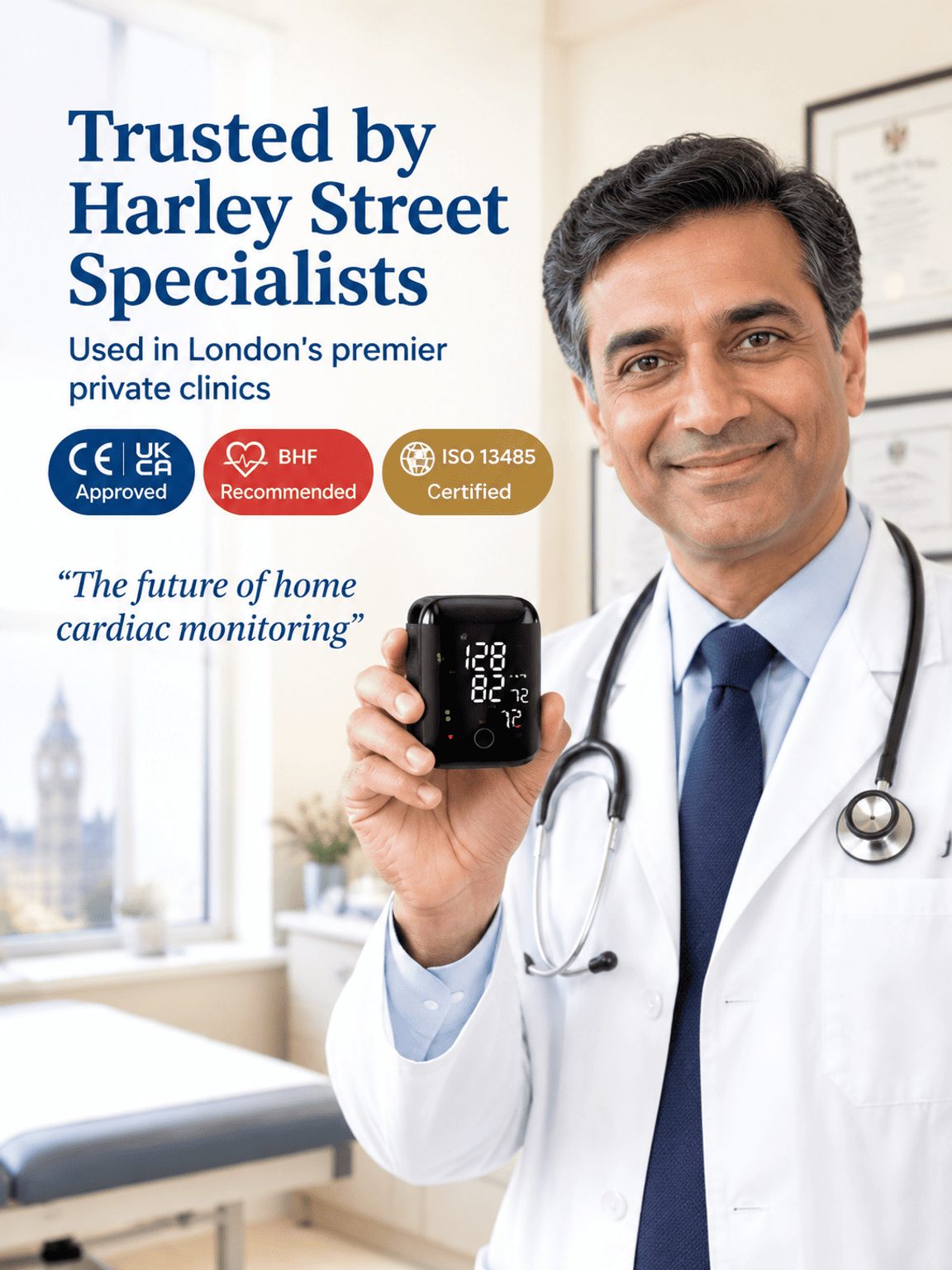 Large Screen Digital Wrist Blood Pressure Meter with Voice Prompt