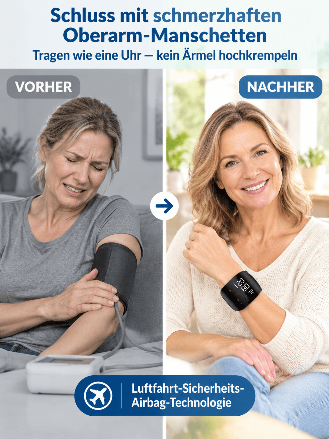 Smarte Gesundheitsstation: Ihr KI-Blutdruckmessgerät mit Sprachausgabe für Zuhause
