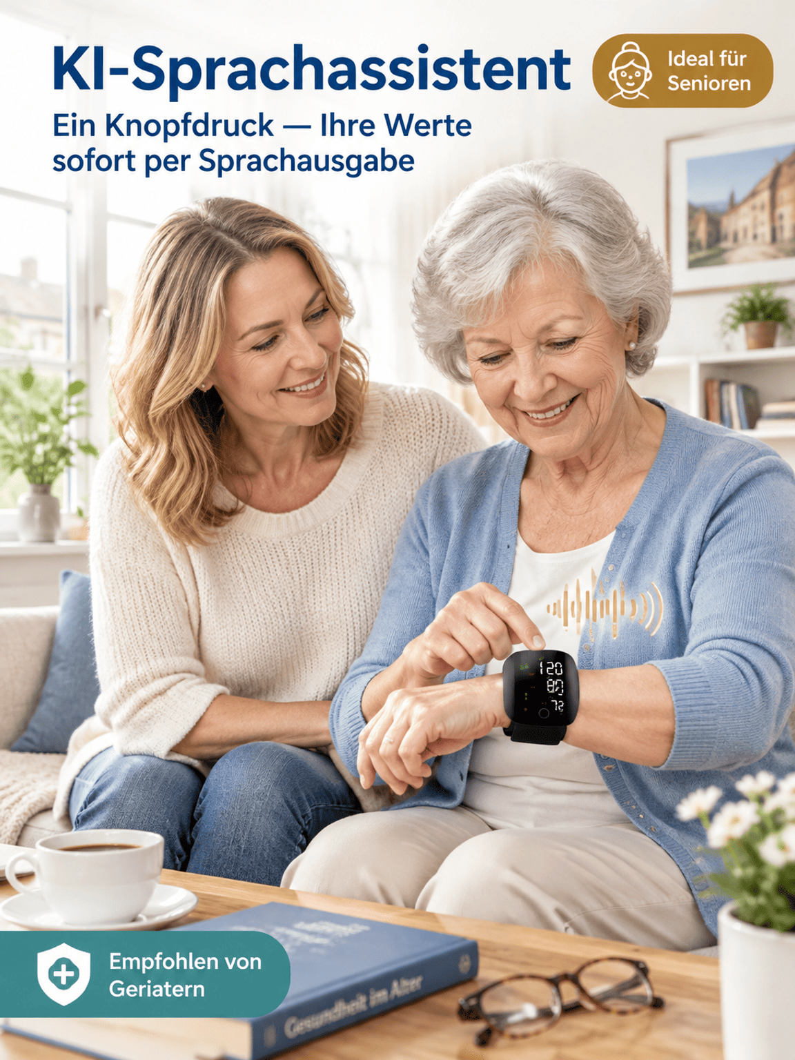 Smarte Gesundheitsstation: Ihr KI-Blutdruckmessgerät mit Sprachausgabe für Zuhause