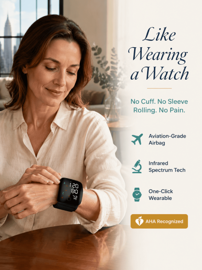 Large Screen Digital Wrist Blood Pressure Meter with Voice Prompt