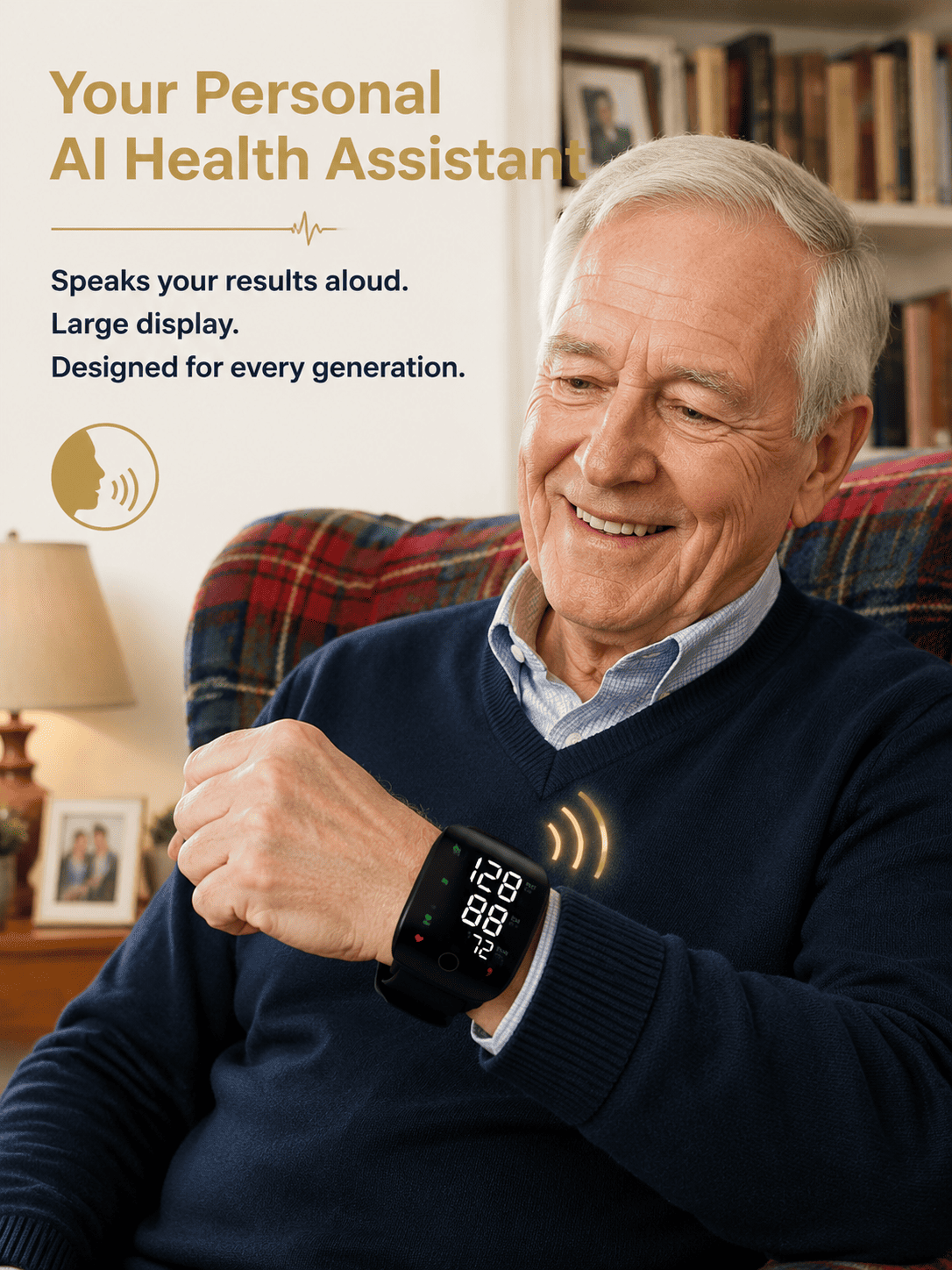 Large Screen Digital Wrist Blood Pressure Meter with Voice Prompt