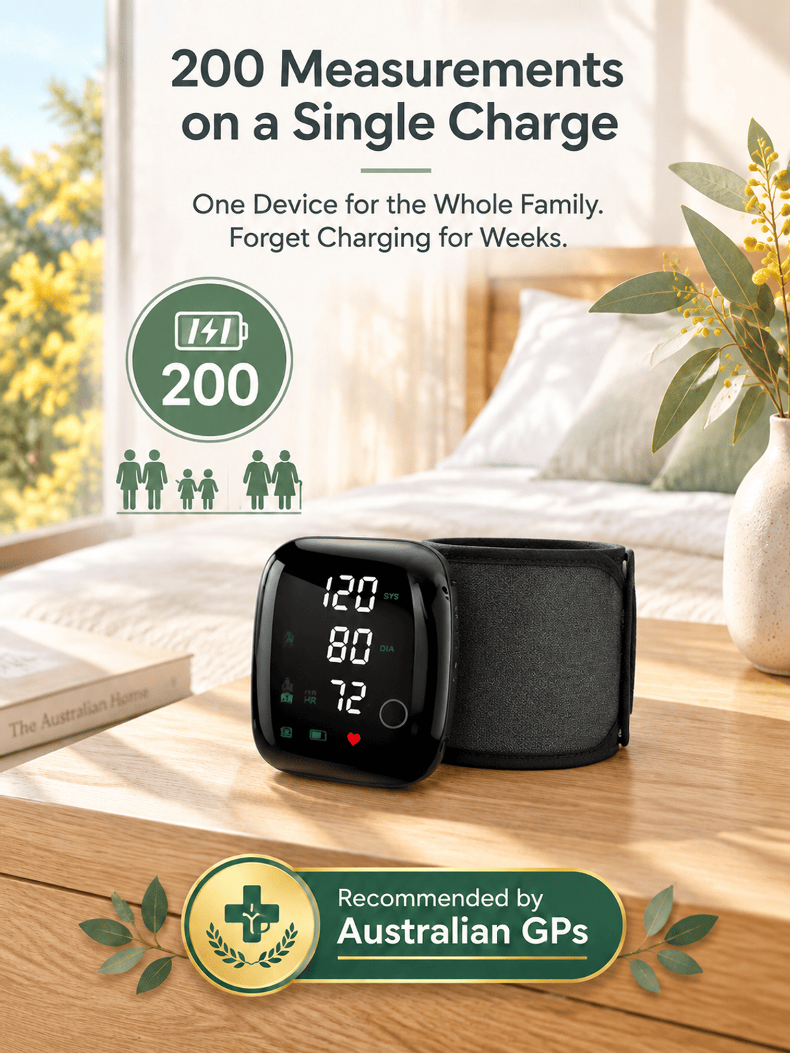 Large Screen Digital Wrist Blood Pressure Meter with Voice Prompt