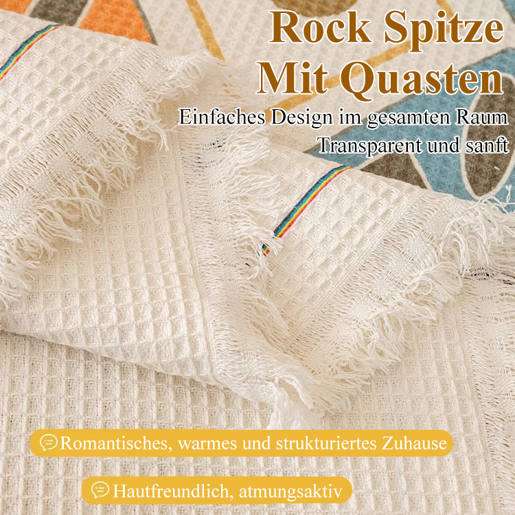 Bohemian-Sofahandtuch aus Baumwolle und Leinen