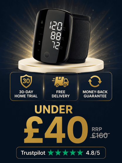 Large Screen Digital Wrist Blood Pressure Meter with Voice Prompt