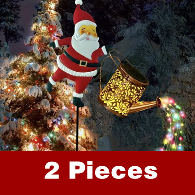 New Santa Claus Lantern Solar-Powered Light-Up Hollowed-Out Water Bottle