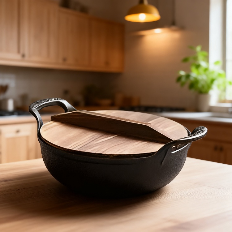 Dicker Gusseisen-Hänge-Eintopftopf, Haushalts-Suppentopf ohne Beschichtung, nicht haftend