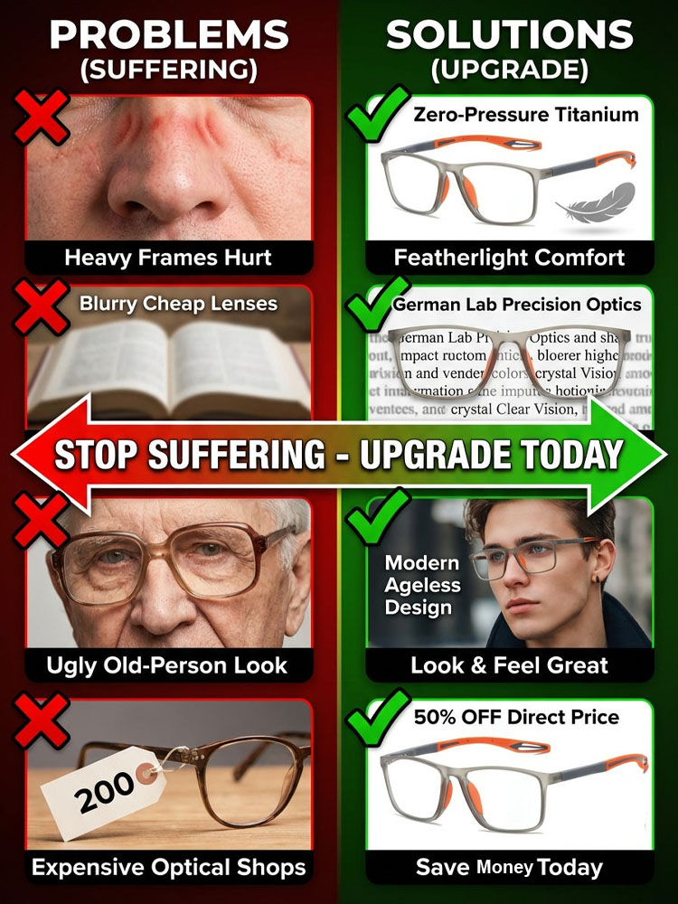Ultra-clear TR Comfortable Presbyopic Glasses for Seniors with Eye Protection
