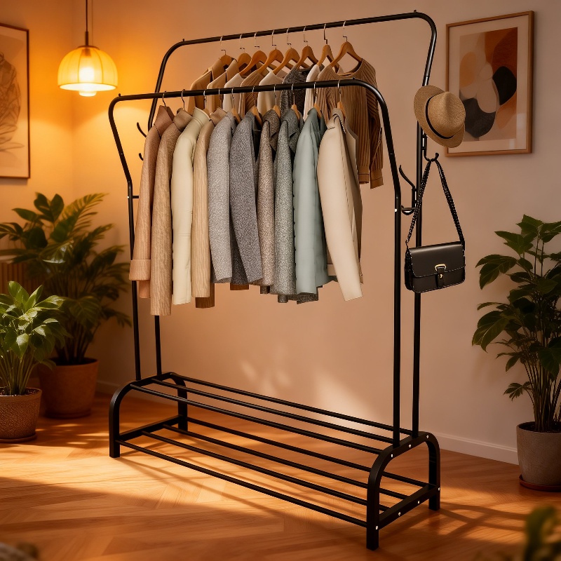 Haushalt Doppelstangen-Boden-Wäscheständer