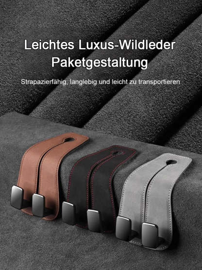 Autositz-Rückseite mit umklappbarem Schaffell und Doppelhaken