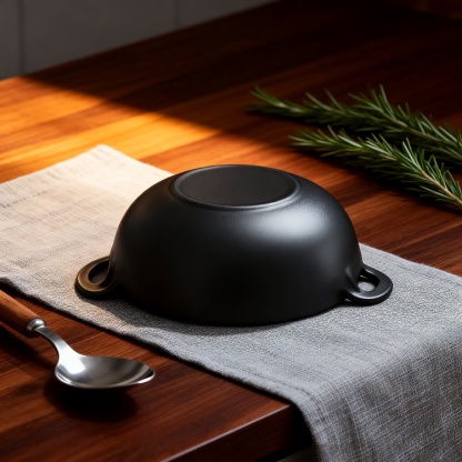 Dicker Gusseisen-Hänge-Eintopftopf, Haushalts-Suppentopf ohne Beschichtung, nicht haftend