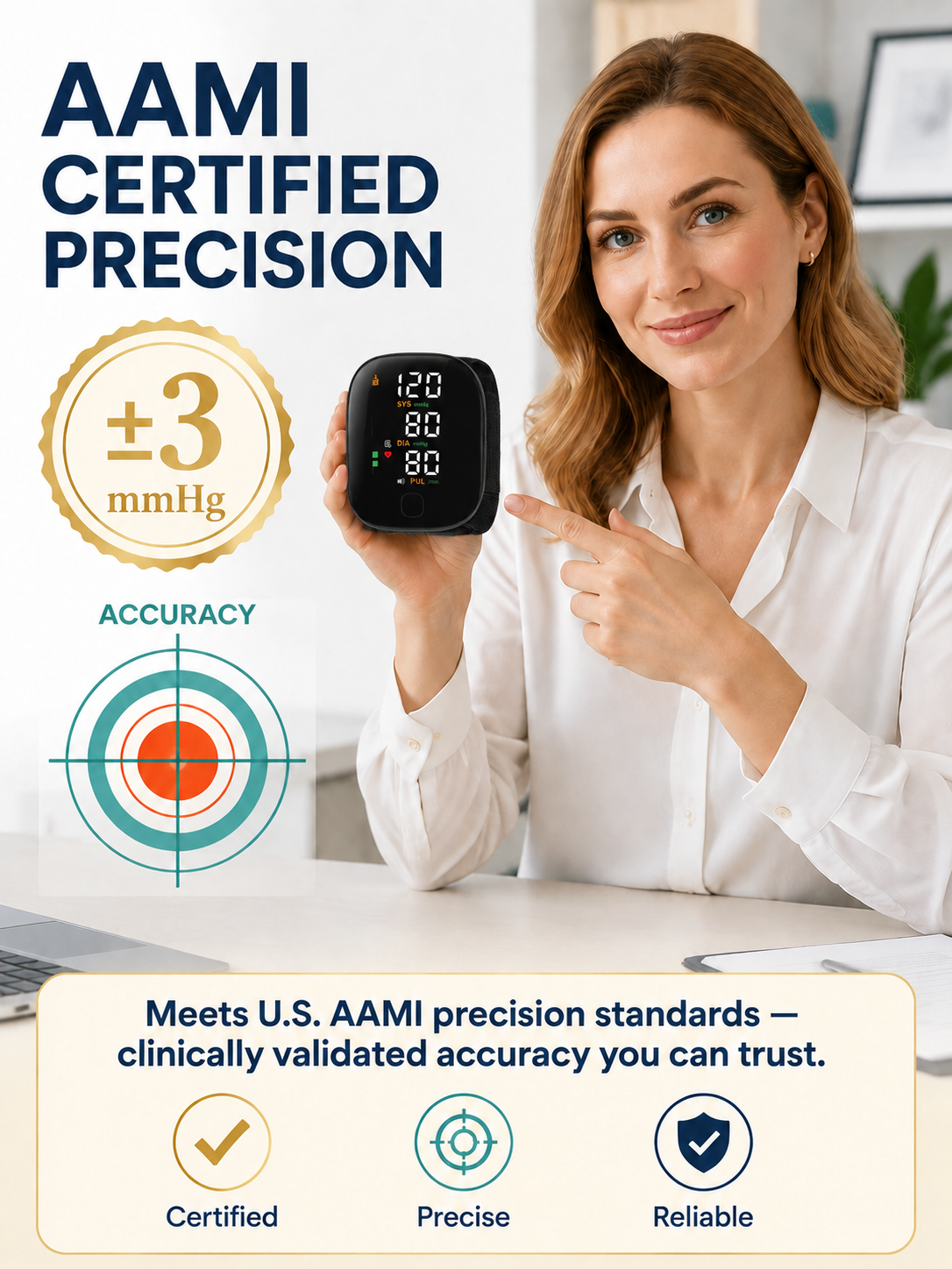 [Precise Medical Measurement] Wrist-Type Electronic Home Blood Pressure Monitor
