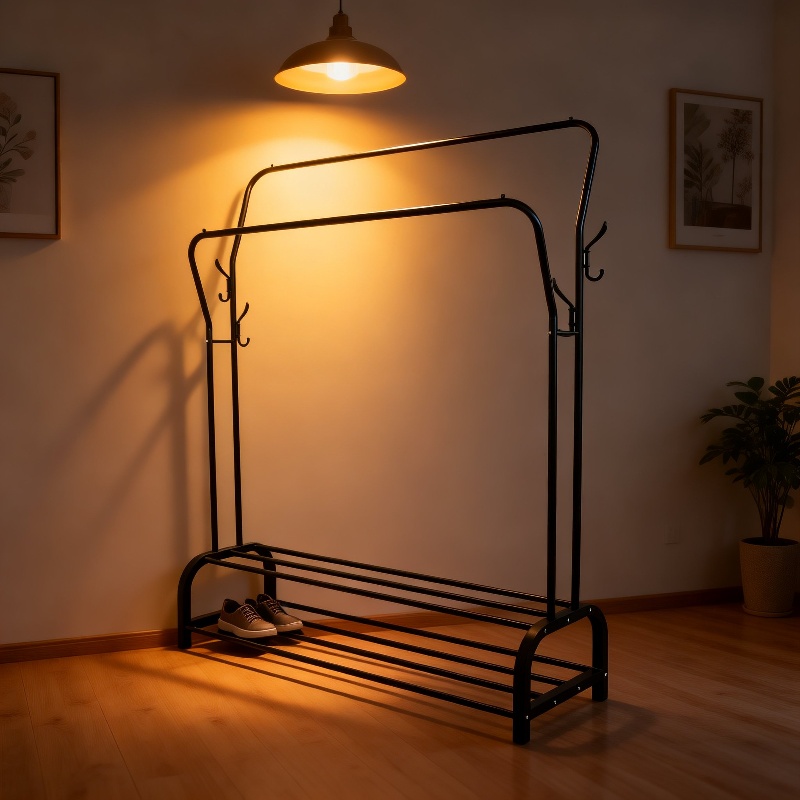 Haushalt Doppelstangen-Boden-Wäscheständer