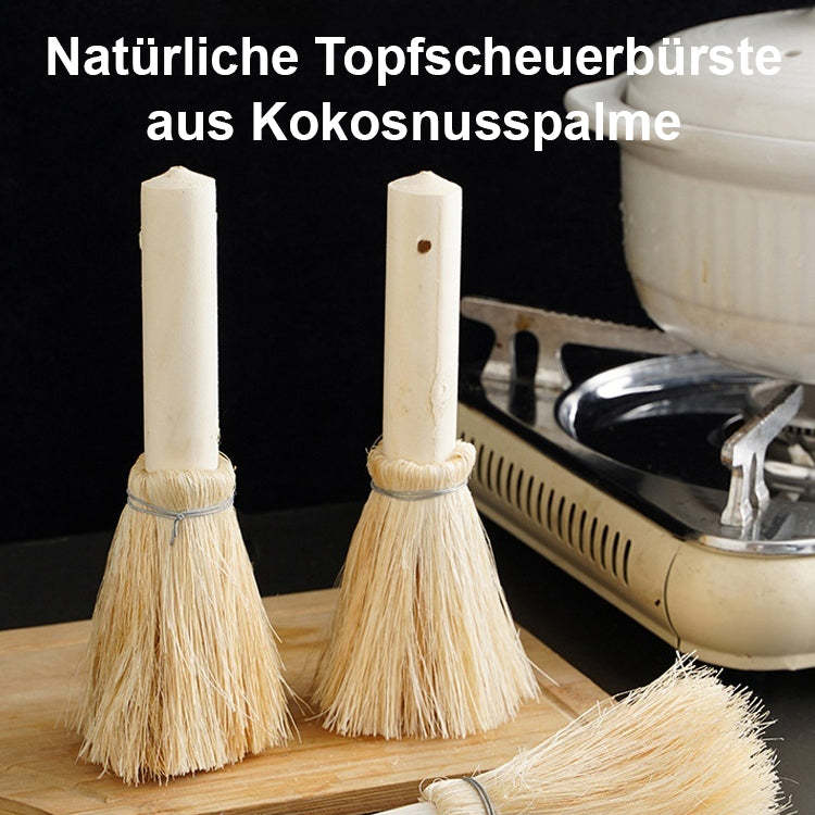 Natürliche Kokosnusspalme Langer Griff Topf Waschbürste