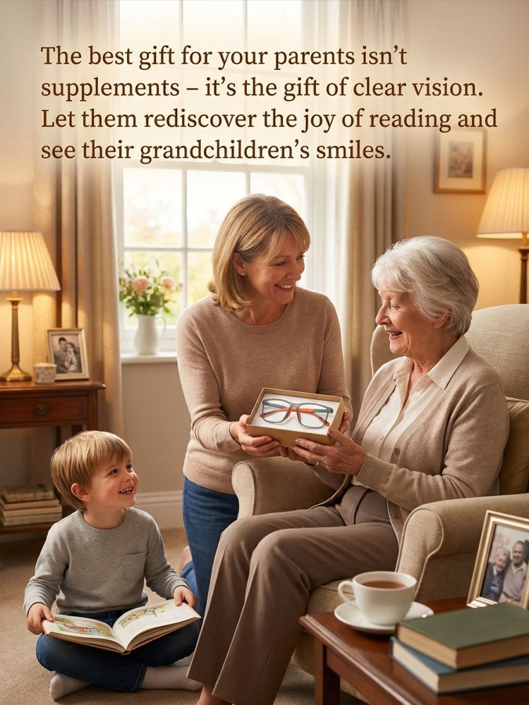 Ultra-clear TR Comfortable Presbyopic Glasses for Seniors with Eye Protection