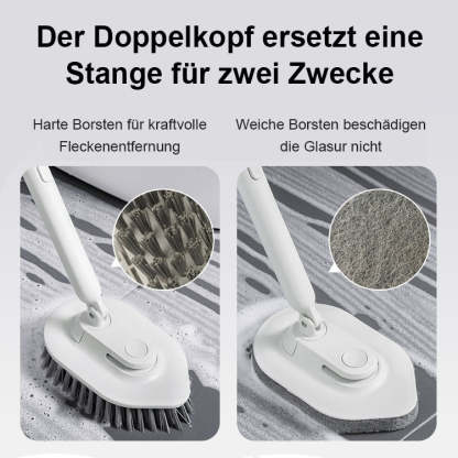 Langer Teleskopstiel mit steifen Borsten für die Bodenreinigung