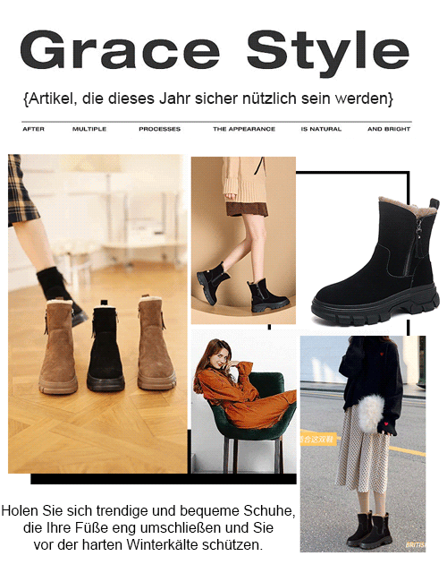 【🔥🔥🔥Neu eingetroffen】Kaninchenfell-Doppelreißverschluss-Schneestiefel
