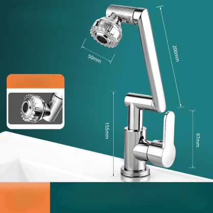 1080° drehbarer Wasserhahn mit mechanischem Arm