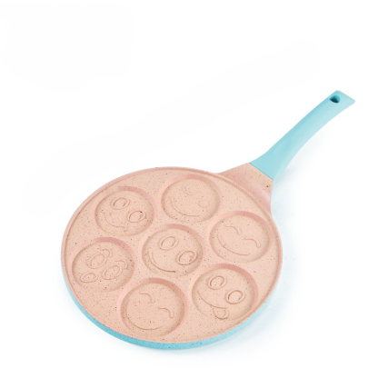 Seven-hole egg dumpling pan non-stick flat-bottom omelette pan cartoon breakfast pan baby auxiliary