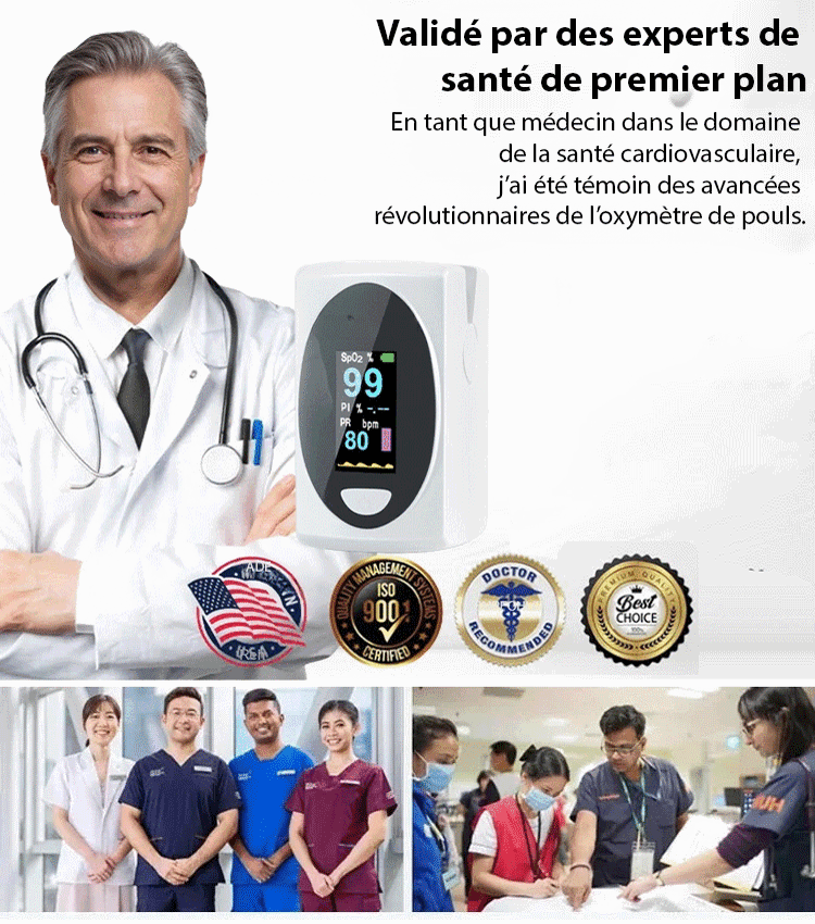 【Précision de 99 %】Oxymètre de pouls avancé