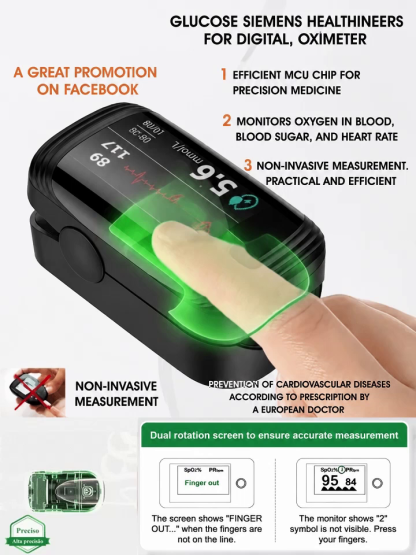 Finger-Clip Pulse Oximeter Heart Rate Monitoring