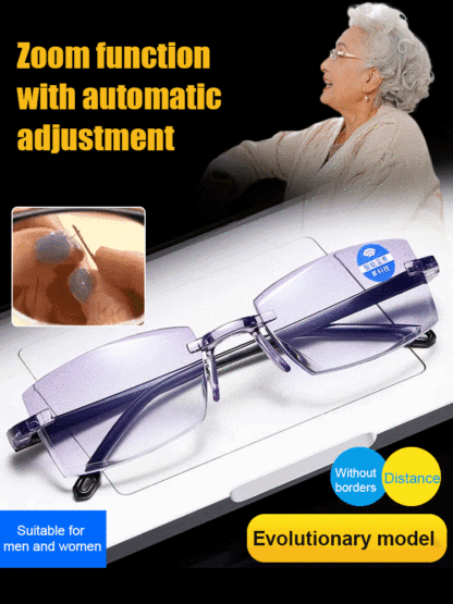 Anti blue light zoom reading glasses