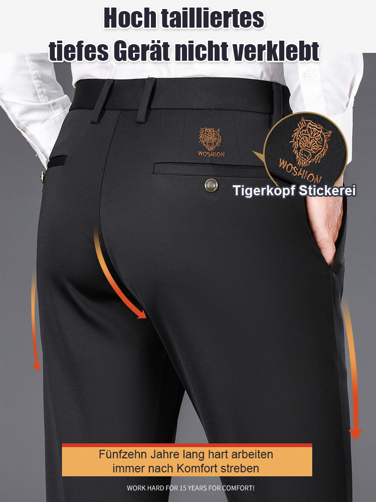Anzughose mit gesticktem Tigerkopf