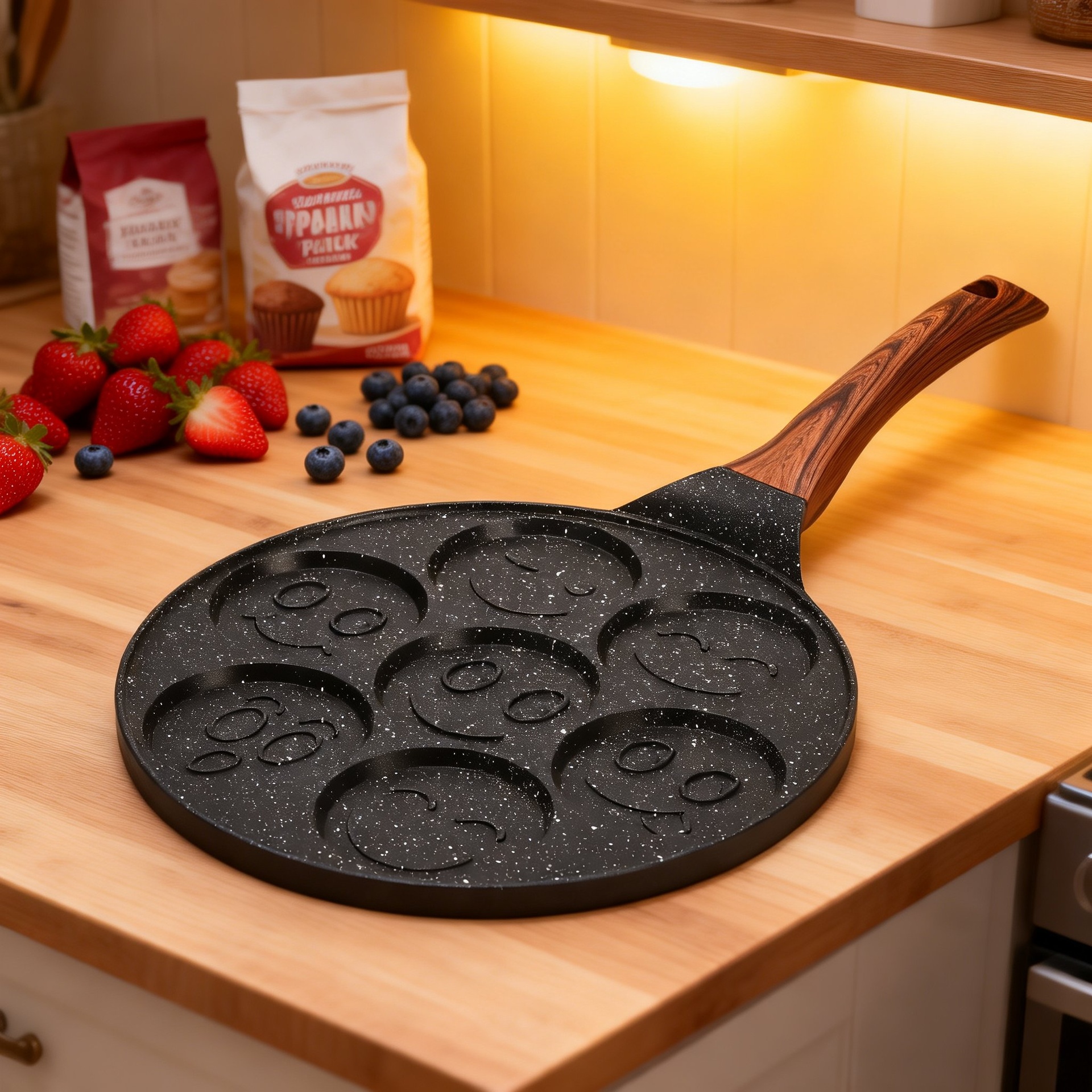 Seven-hole egg dumpling pan non-stick flat-bottom omelette pan cartoon breakfast pan baby auxiliary