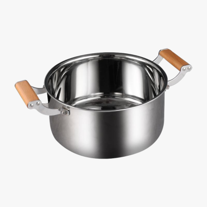 Großer Antihaft-Topf aus 316 Edelstahl mit zwei Griffen, für Induktions- und Gasherde geeignet