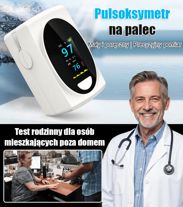 Zaawansowany pulsoksymetr z dokładnością 99%.