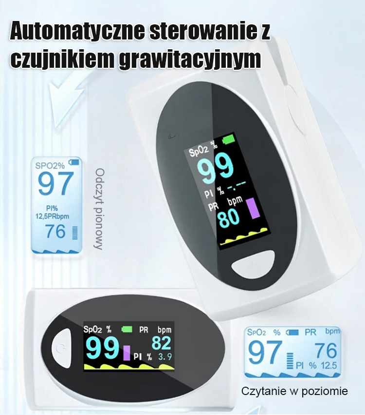 Zaawansowany pulsoksymetr z dokładnością 99%.