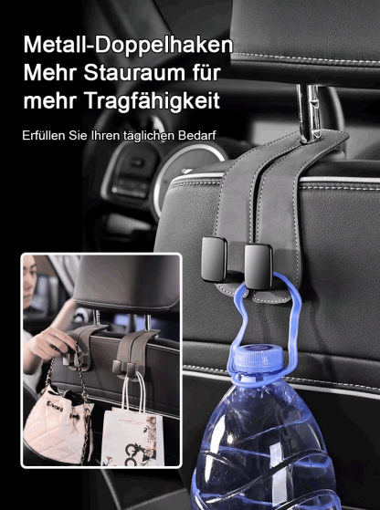 Autositz-Rückseite mit umklappbarem Schaffell und Doppelhaken