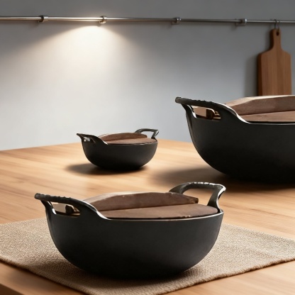 Dicker Gusseisen-Hänge-Eintopftopf, Haushalts-Suppentopf ohne Beschichtung, nicht haftend