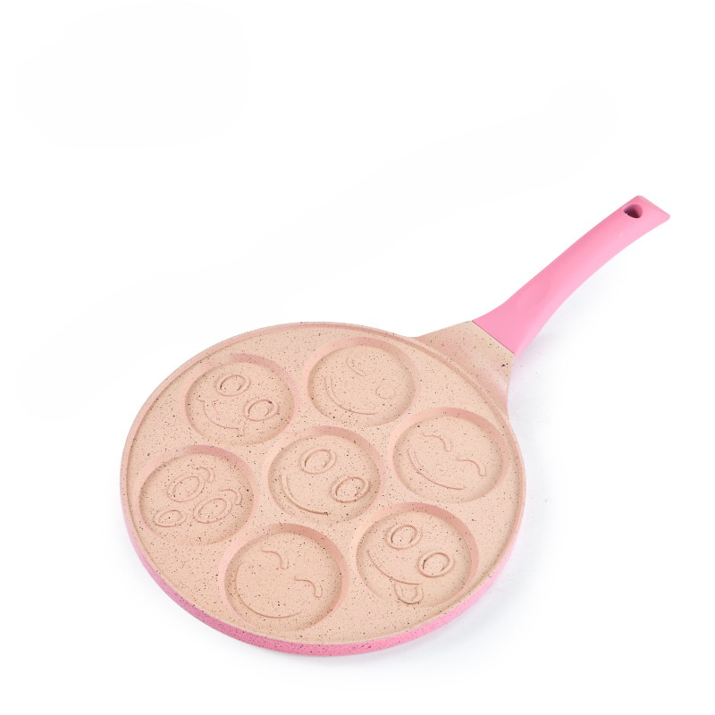 Seven-hole egg dumpling pan non-stick flat-bottom omelette pan cartoon breakfast pan baby auxiliary