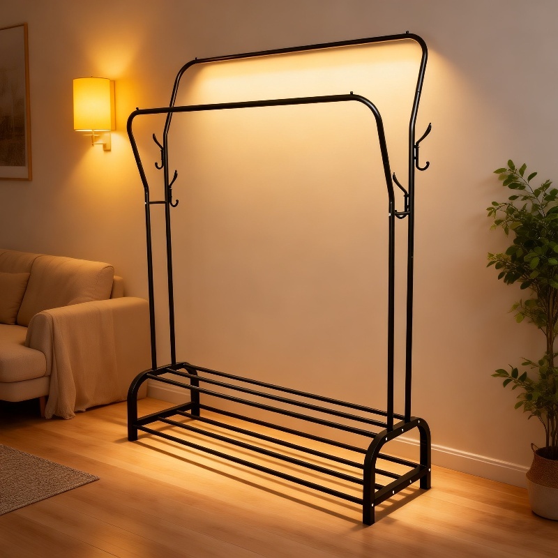 Haushalt Doppelstangen-Boden-Wäscheständer