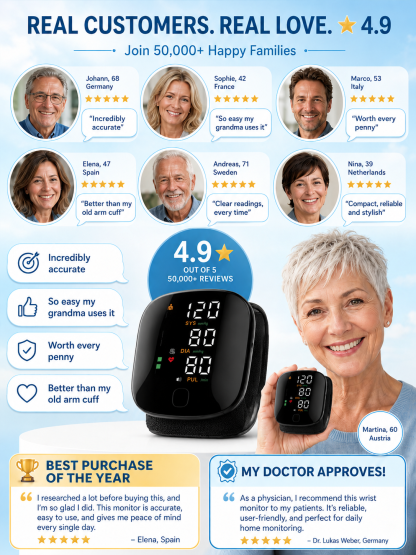 [Precise Medical Measurement] Wrist-Type Electronic Home Blood Pressure Monitor