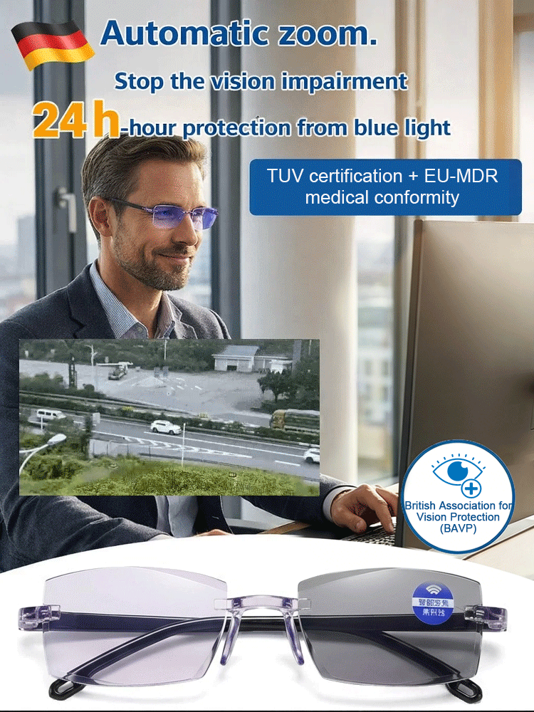 [Vision Returns to 20 Years Old] Smart Zoom Comfort Reading Glasses