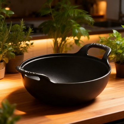 Dicker Gusseisen-Hänge-Eintopftopf, Haushalts-Suppentopf ohne Beschichtung, nicht haftend