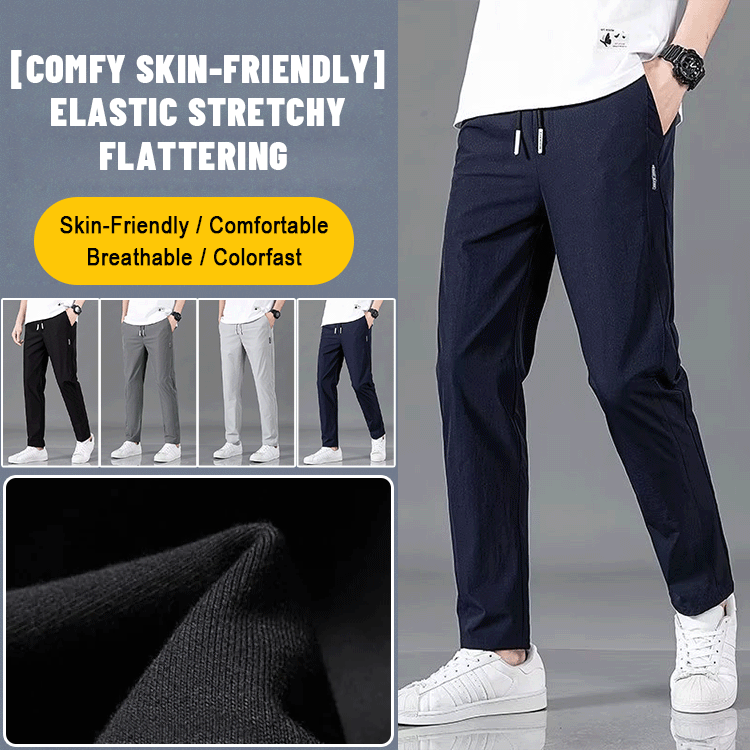 Casual trousers with elastic waistband