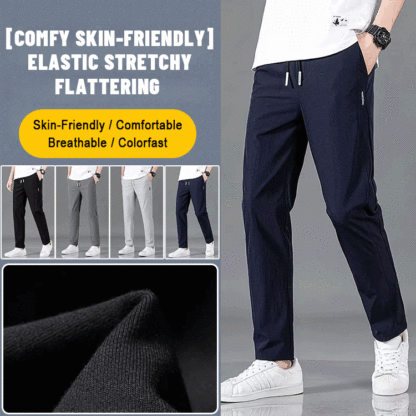 Casual trousers with elastic waistband