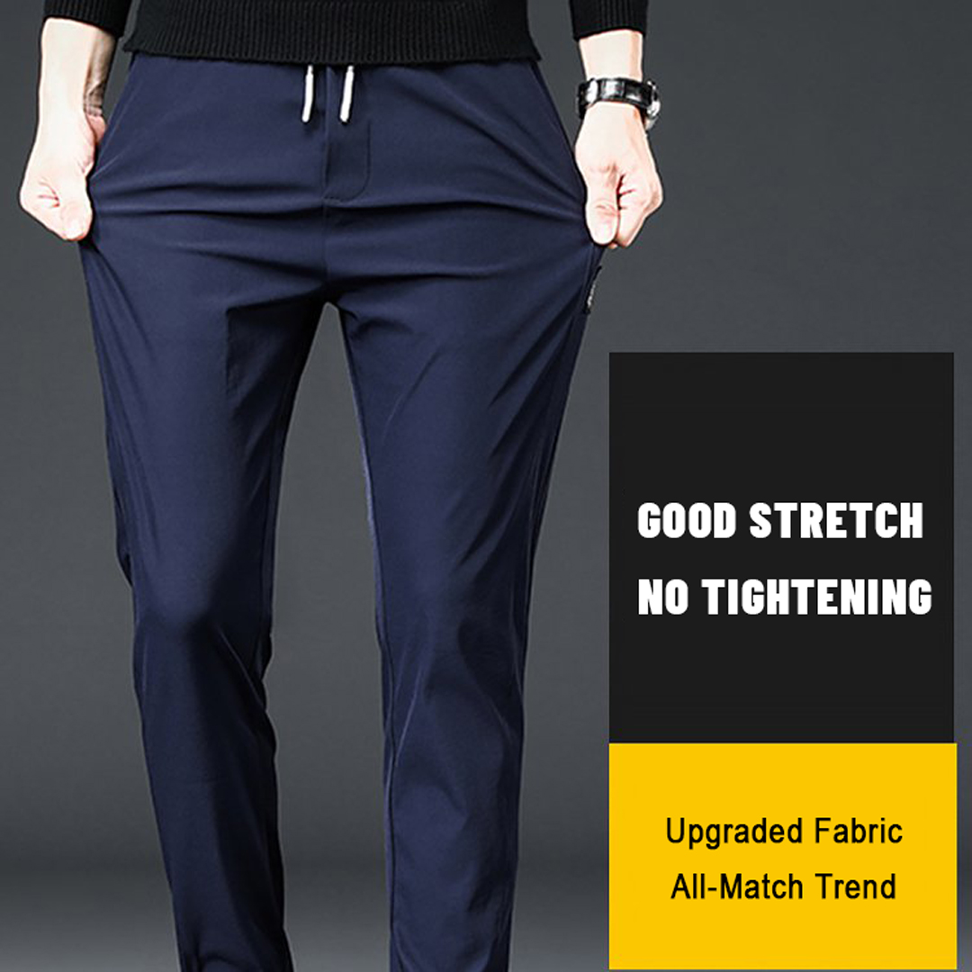 Casual trousers with elastic waistband