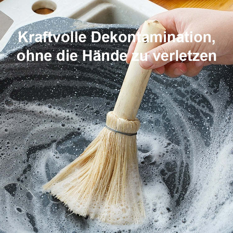 Natürliche Kokosnusspalme Langer Griff Topf Waschbürste