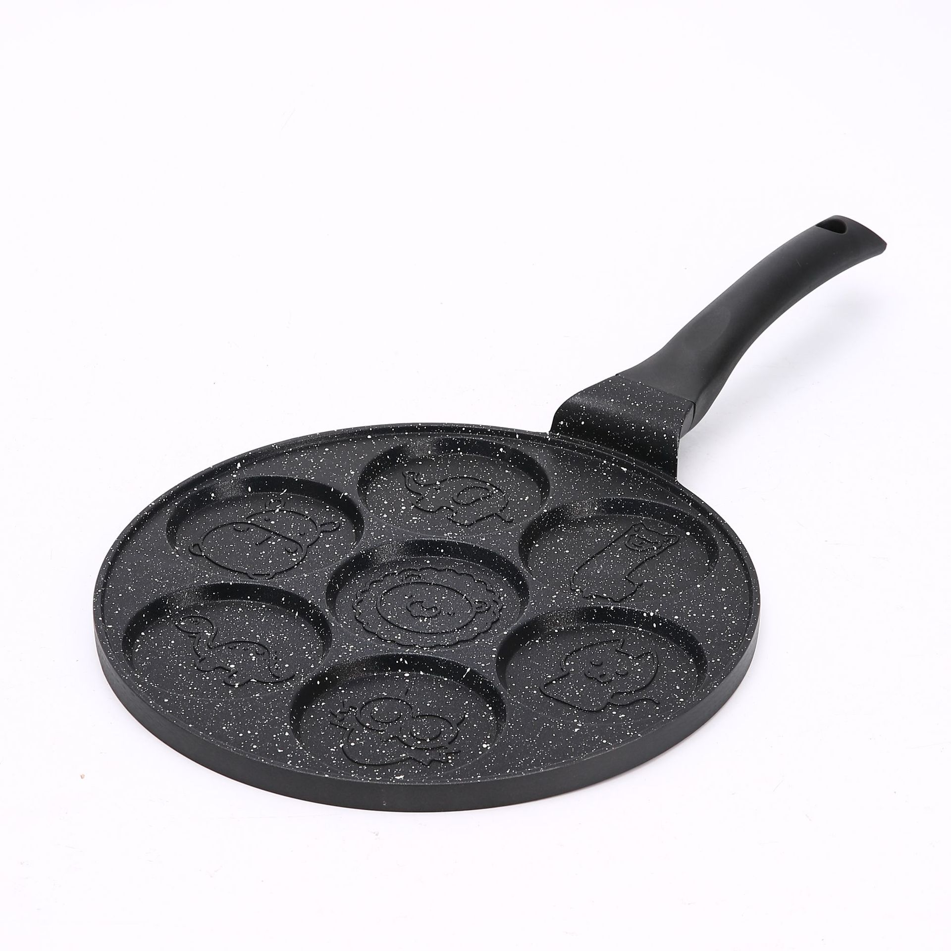 Seven-hole egg dumpling pan non-stick flat-bottom omelette pan cartoon breakfast pan baby auxiliary