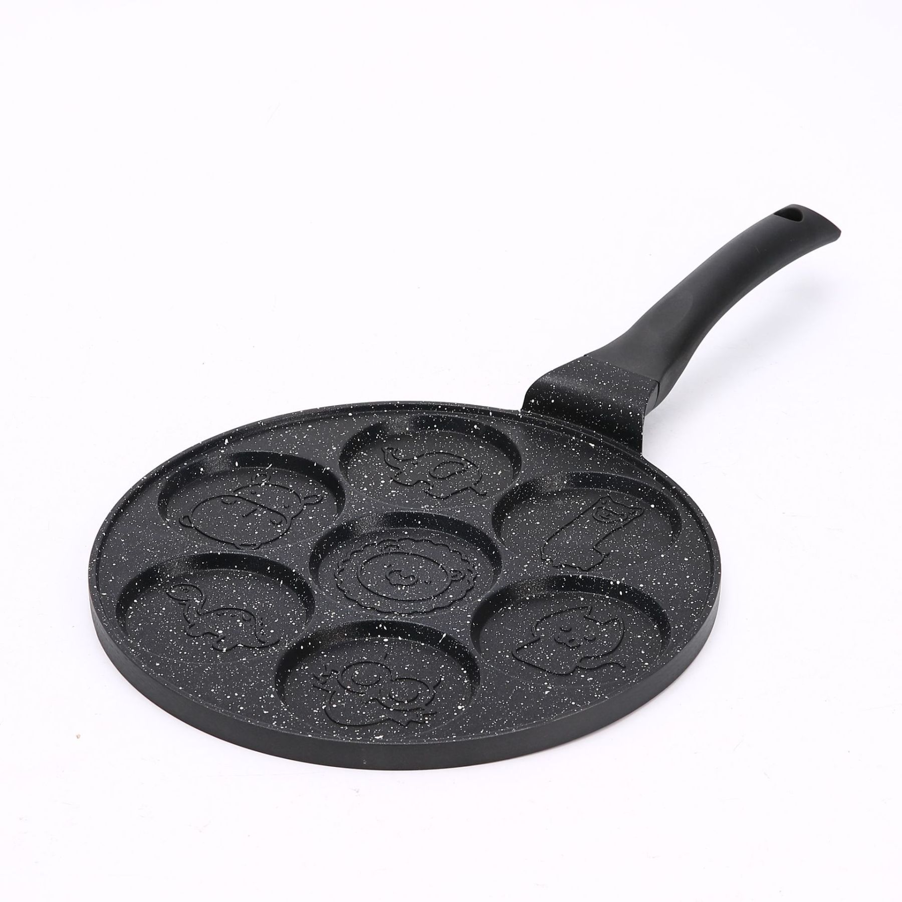 Seven-hole egg dumpling pan non-stick flat-bottom omelette pan cartoon breakfast pan baby auxiliary