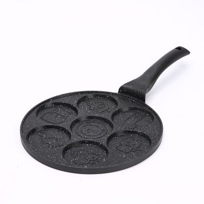 Seven-hole egg dumpling pan non-stick flat-bottom omelette pan cartoon breakfast pan baby auxiliary