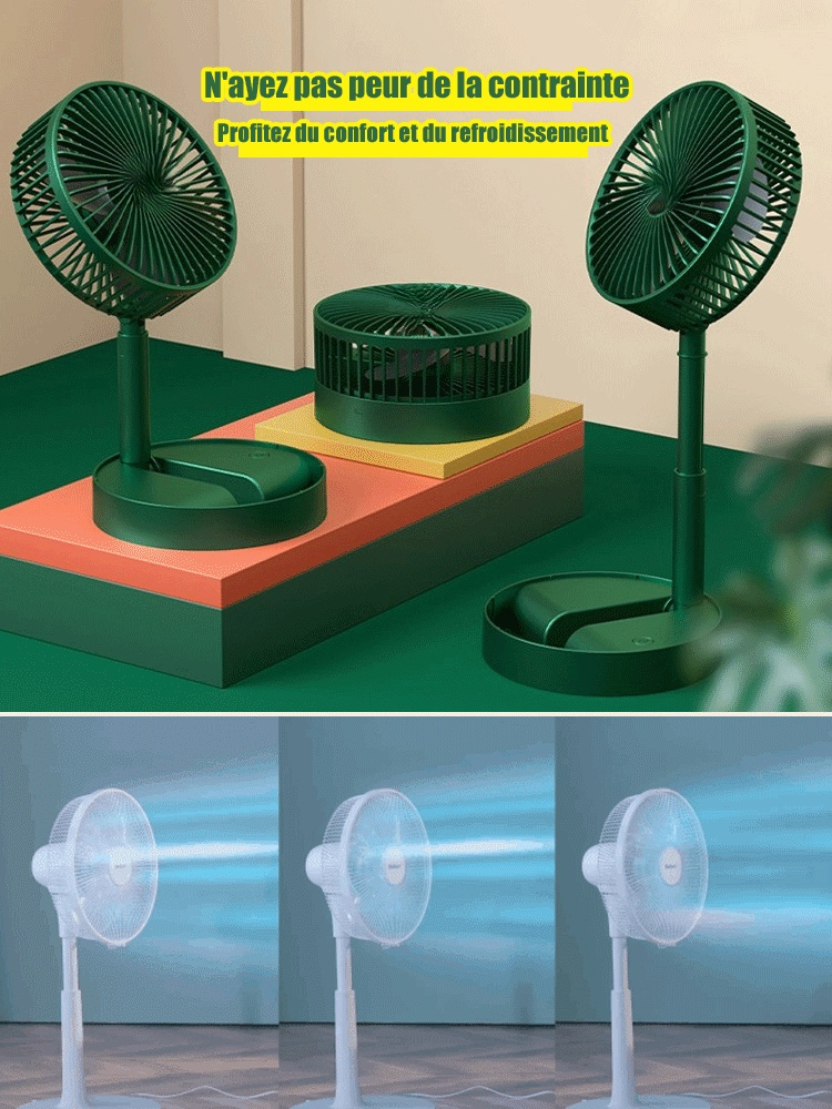 Ventilateur de table télescopique pliable avec chargeur USB (remise de dernière heure)