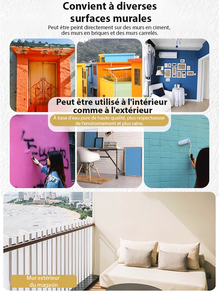 Peinture imperméabilisante 5 en 1 sans formaldéhyde à séchage rapide en 2 heures