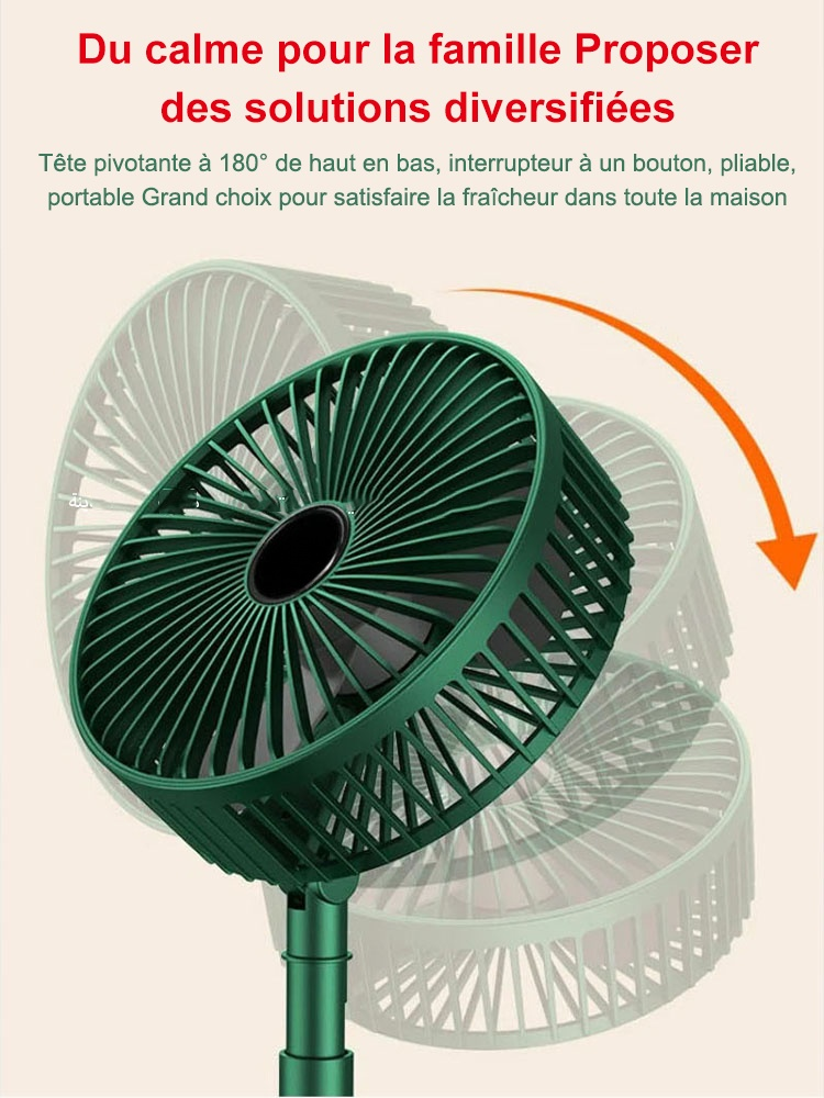Ventilateur de table télescopique pliable avec chargeur USB (remise de dernière heure)